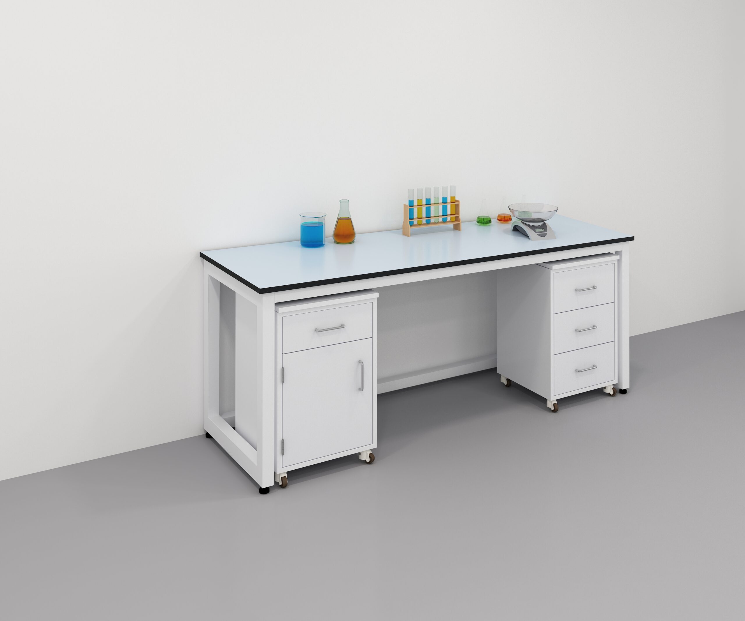 Customizable Steel-Wood Laboratory Workbench